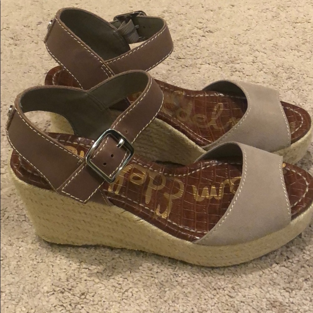 Sam Edelman dimitree wedges - putty suede